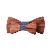 Set dvou dřevěných motýlků pro dospělého a dítě - Tmavě šedý, denim