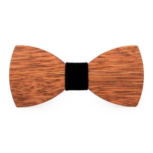 Foto - Dřevěný motýlek - S jednoduchým motivem, černý